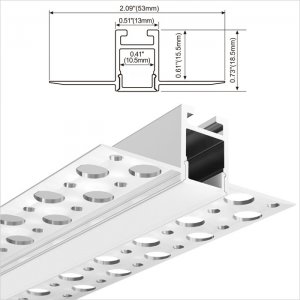 A079 Series 73*19mm LED Strip Channel - Architectural Gypsum Plaster ceiling wall aluminium LED profile